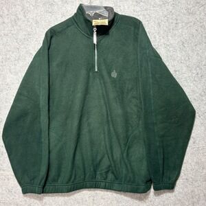 Bugle Boy Snow Fleece Sweatshirt Mens L Green New VTG 90s 1/4 Zip NOS Warm Cozy